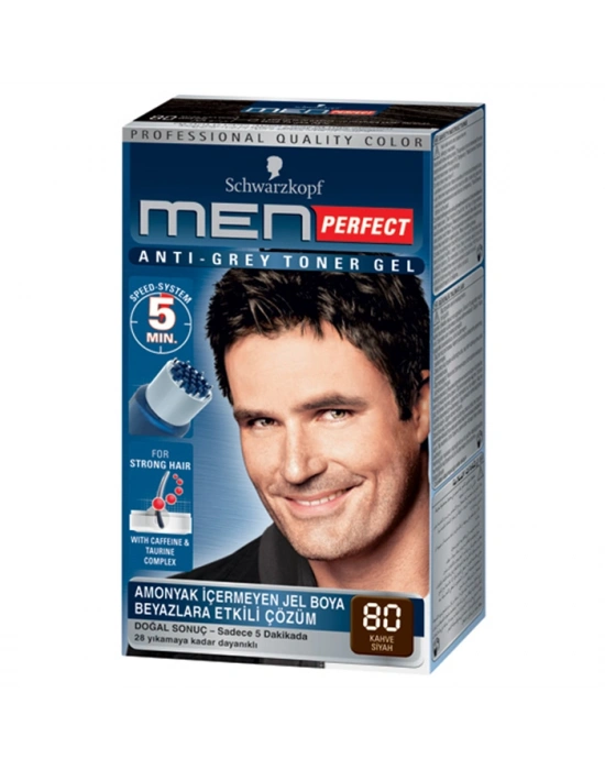 Men Perfect Amonyaksız Jel Saç Boyası - Kahve Siyah 80