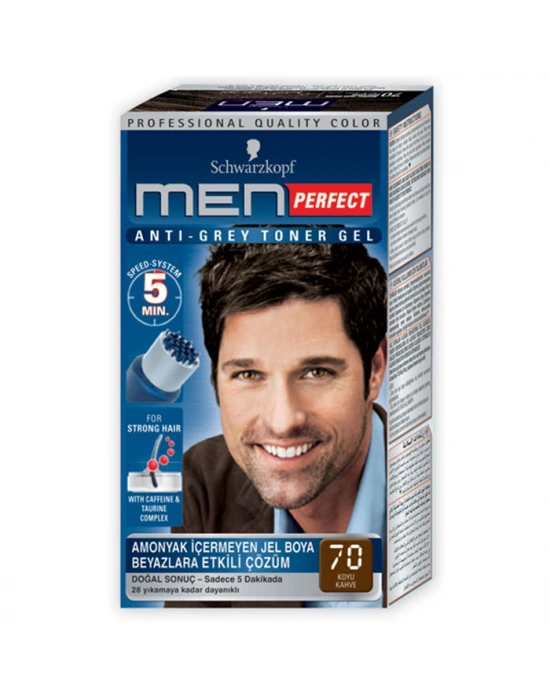 Men Perfect Amonyaksız Jel Saç Boyası - Koyu Kahve 70