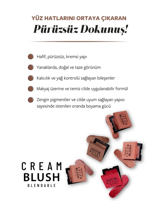 Pastel Cream Blush - Krem Allık 50 Brownie 3.6 g