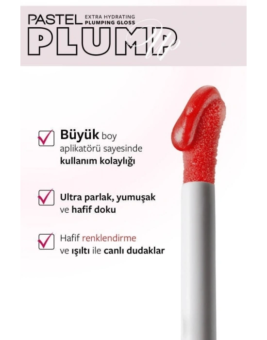 Pastel Plump Up 209 Red Velvet Extra Hydrating Plumping Gloss - Dolgunlaştıran Dudak Parlatıcısı 5.3 ml