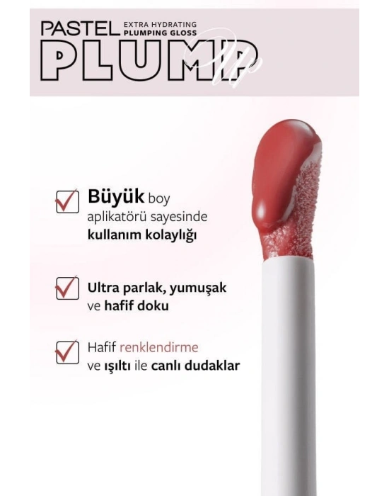 Pastel Plump Up 210 Peach Coral Extra Hydrating Plumping Gloss - Dolgunlaştıran Dudak Parlatıcısı 5.3 ml