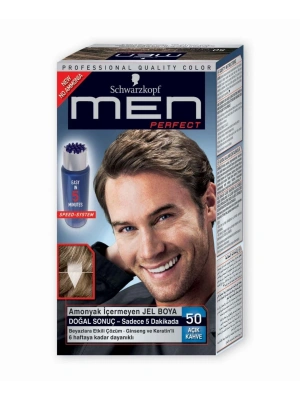 Men Perfect Amonyaksız Jel Saç Boyası - Açık Kahve 50