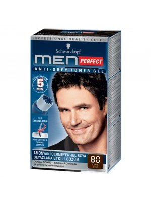 Men Perfect Amonyaksız Jel Saç Boyası - Kahve Siyah 80