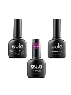 Wula Nailsoul Kalıcı Oje Kurutucu Set 10ML - Top coat - Primer - Base coat