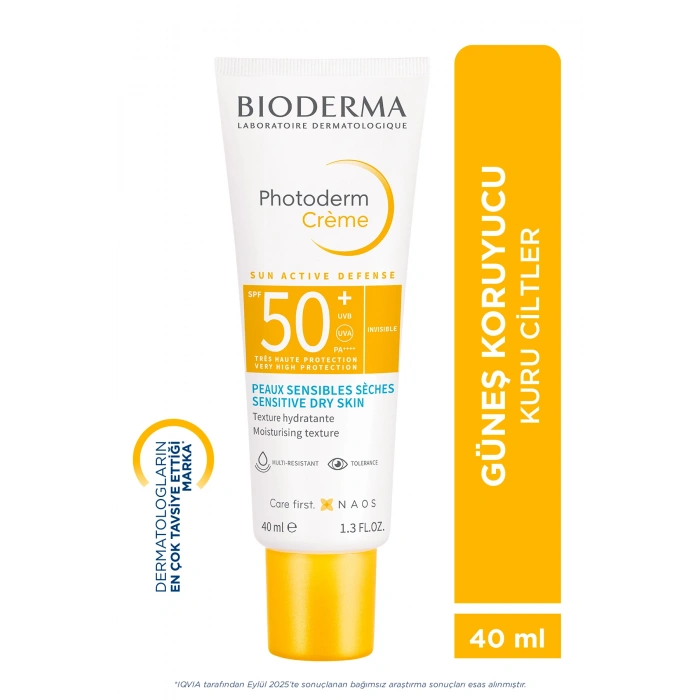 Photoderm Cream SPF50+ Kuru & Tüm Ciltler Çok Yüksek Korumalı Nemlendirici Yüz Güneş Kremi 40 ML