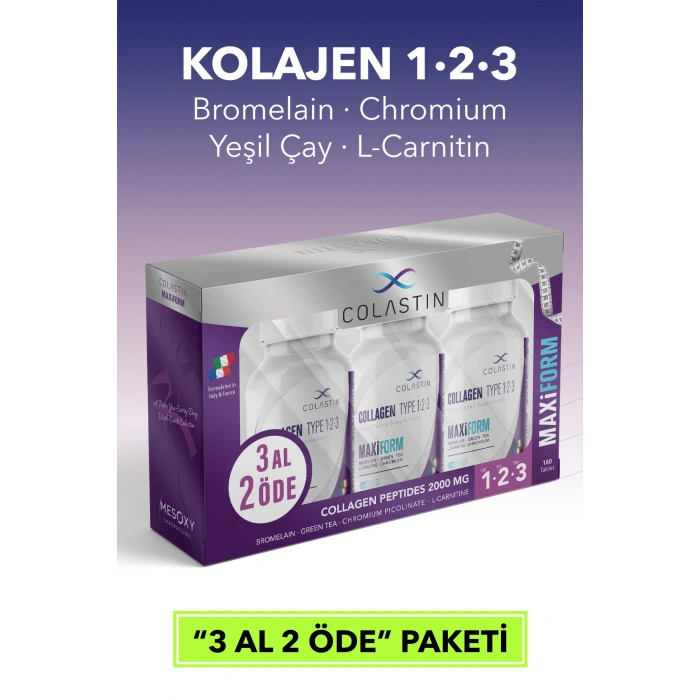 Maxiform Kolajen Tip 1 · 2 · 3 Güzellik Ve Form Bir Arada | 3 Al 2 Öde | 180 Tablet
