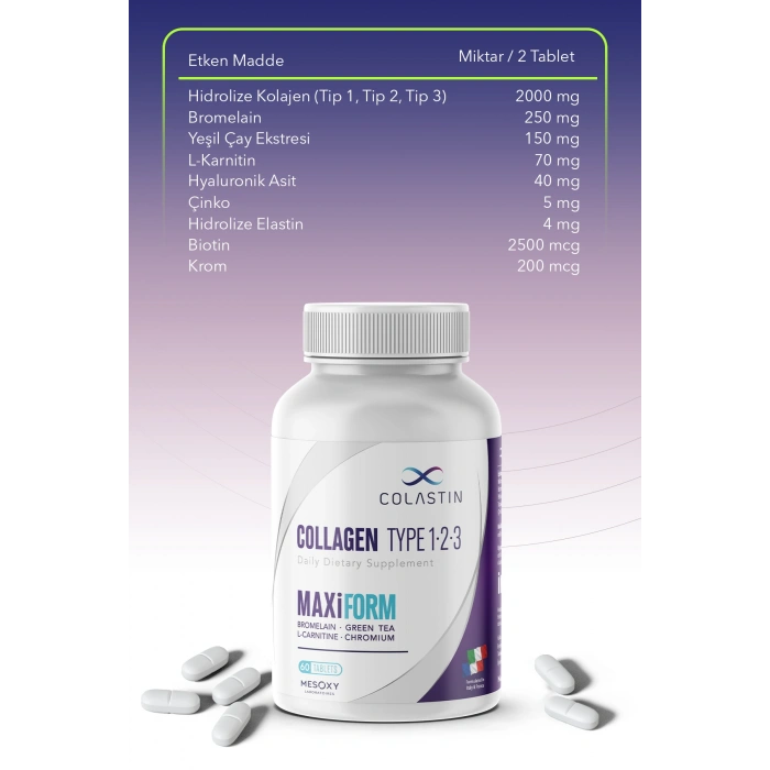 Maxiform Kolajen Tip 1 · 2 · 3 Güzellik Ve Form Bir Arada | 3 Al 2 Öde | 180 Tablet