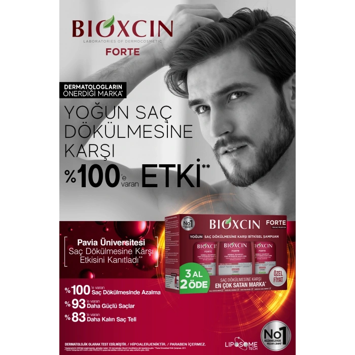 Forte Şampuan Tüm Saç Tipleri Için 3x300ml - Yoğun Dökülme Şampuanı Avantajlı Paket