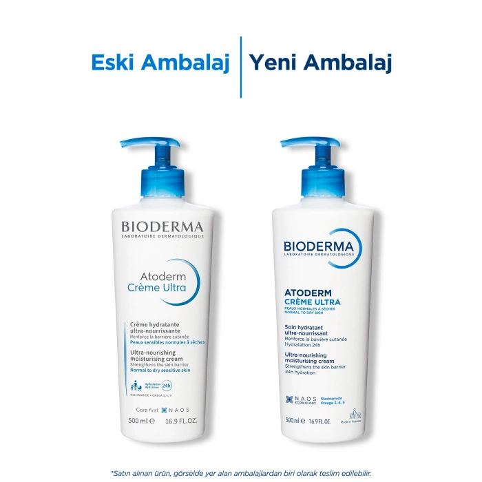 Atoderm Cream Ultra Kuru Ciltler Bebek, Çocuk, Yetişkin Nemlendirici Yüz, Vücut Bakım Kremi 500 ml