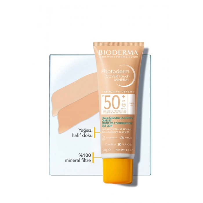 Photoderm Cover Touch SPF50+ Karma ve Yağlı Ciltler Kapatıcı Etkili Güneş Kremi Very Light 40 ML