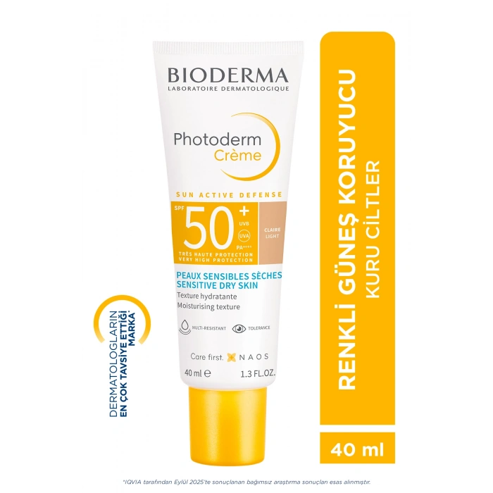 Photoderm Creme Kuru Cilt Için Spf 50 Light Renkli Güneş Kremi 40 ml