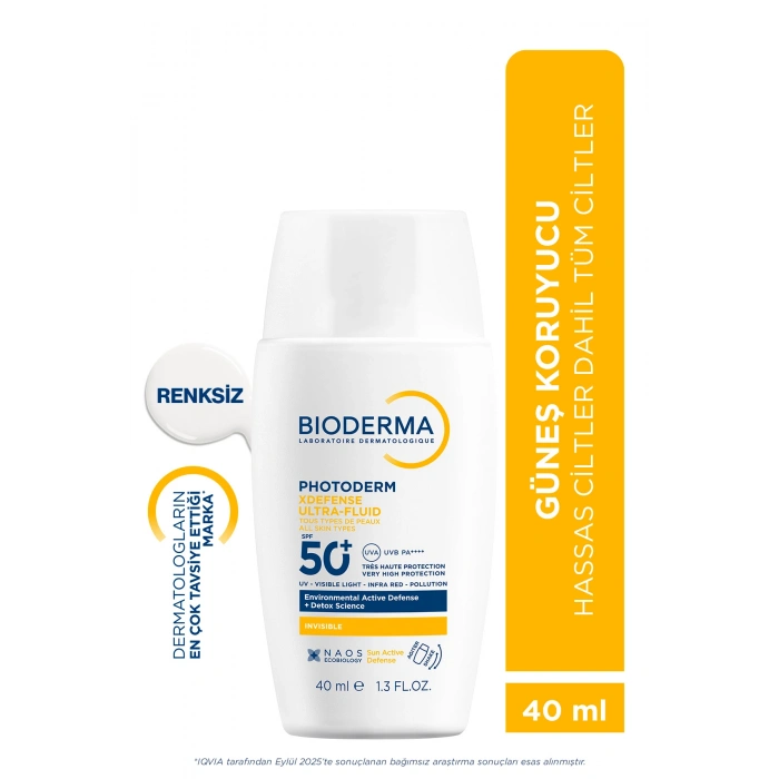 Photoderm XDefense SPF50+ Hassas&Tüm Ciltler Yüksek Korumalı Akışkan Güneş Kremi Renksiz 40 ML