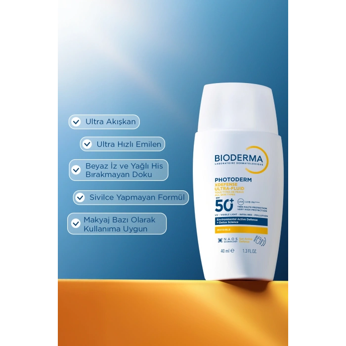 Photoderm XDefense SPF50+ Hassas&Tüm Ciltler Yüksek Korumalı Akışkan Güneş Kremi Renksiz 40 ML