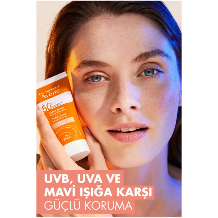 Cream SPF 50+ Kuru Ciltler için Renkli Güneş Kremi Yüksek Koruma ve Nemlendirici Etkili 50 ml