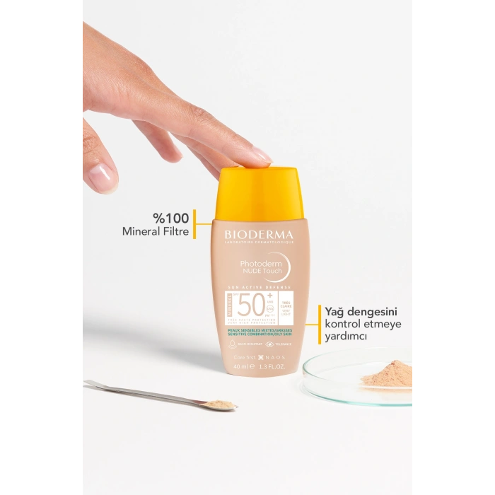 Photoderm Nude Touch SPF50+ Salisilik Asit İçeren Kapatıcı Etkili Güneş Kremi Very Light 40 ML