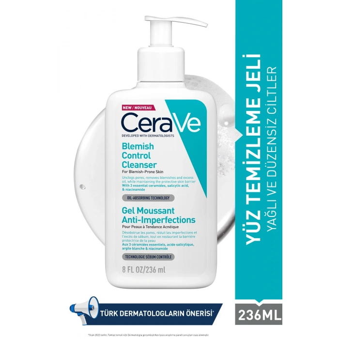 YAĞLI VE AKNEYE EĞİLİM GÖSTEREN CİLTLERE ÖZEL SALİSİLİK ASİT İÇERİKLİ YÜZ TEMİZLEME JELİ 236 ML