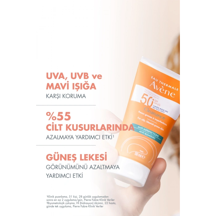 Cleanance SPF50+ Yağlı ve Akneye Eğilimli Ciltler için Yüksek Korumalı Güneş Kremi 50 ml