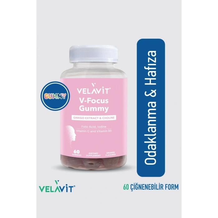 V-Focus Gummy - Odaklanma için Günlük Destek - 60 Adet Çiğnenebilir Vitamin