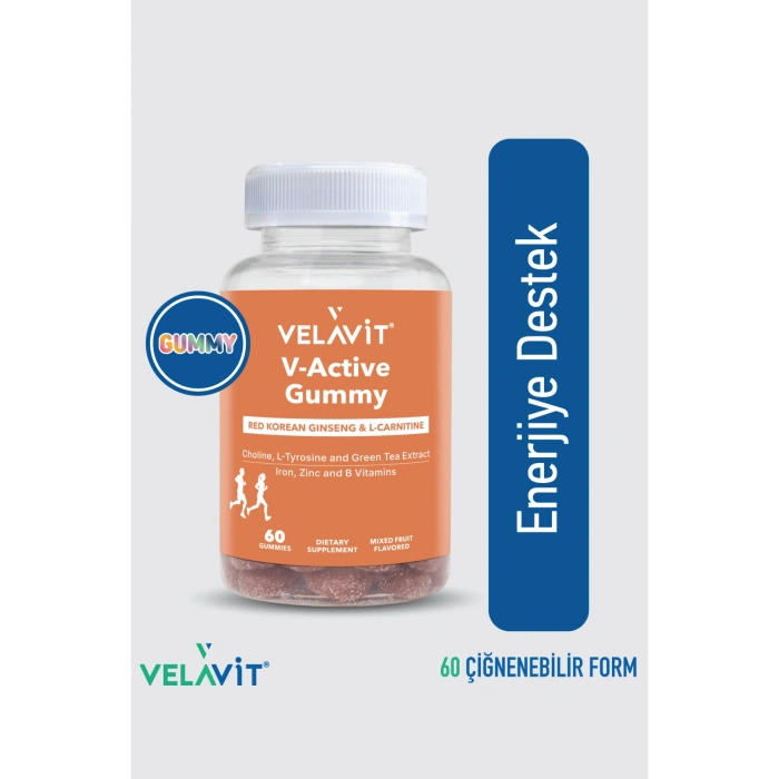 V-Active Gummy - Enerji için Günlük Destek - 60 Adet Çiğnenebilir Vitamin