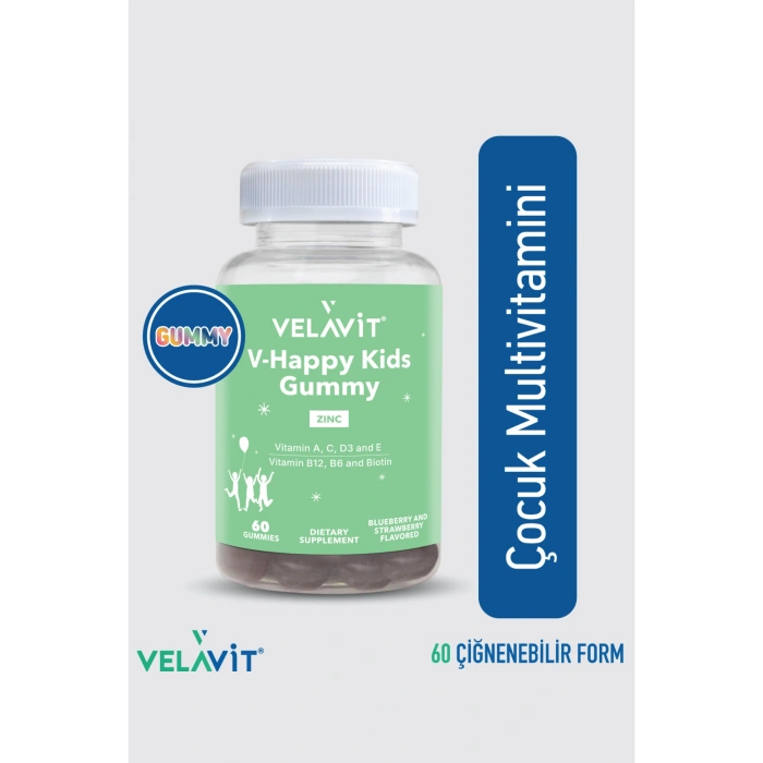 V-Happy Kids Gummy - Çocuklar için Günlük Destek - 60 Adet Çiğnenebilir Vitamin