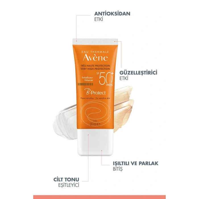 B-Protect SPF 50+ Ton Eşitleyici Güneş Kremi Cilt Tonuna Uyumlu Renkli Yüz Güneş Kremi 30 ml