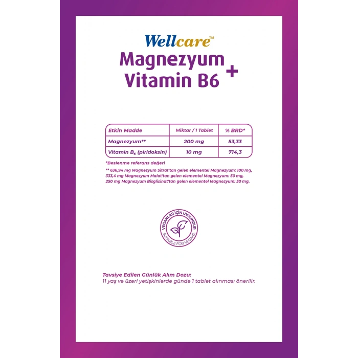 Magnezyum + Vitamin B6 60 Tablet