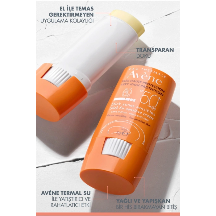 Stick Güneş Kremi SPF 50+ Hassas Bölgeler için Yüksek Koruma Sağlayan Güneş Koruyucu 8 gr