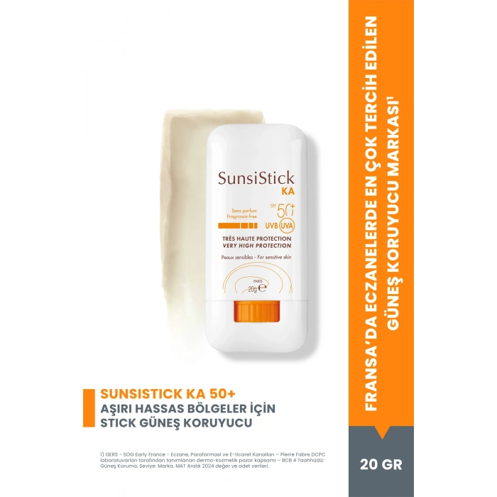 SunsiStick KA SPF 50+ Aşırı Hassas Bölgeler İçin Güneşten Koruyucu Stick 20 gr