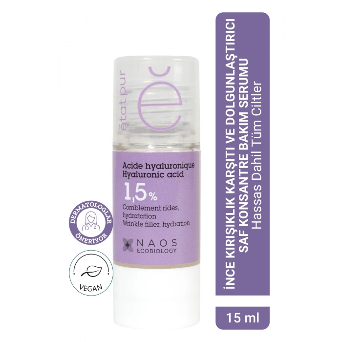 Pure Active Hyaluronik Asit İnce Kırışıklık Karşıtı & Dolgunlaştırıcı Konsantre Bakım Serumu 15 ML