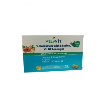 V-Colostrum with L-Lysine, Vit B2 Lozenges - Kolostrum içeren Pastil- 15 Adet