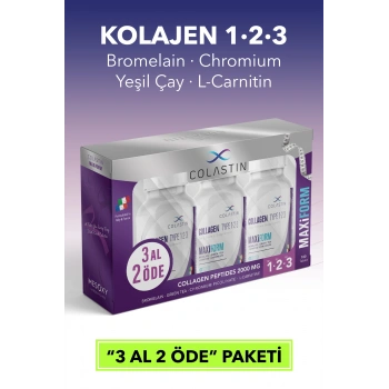 Maxiform Kolajen Tip 1 · 2 · 3 Güzellik Ve Form Bir Arada | 3 Al 2 Öde | 180 Tablet