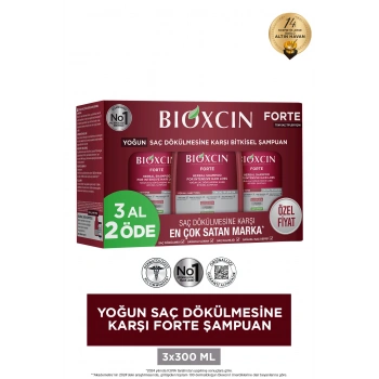 Forte Şampuan Tüm Saç Tipleri Için 3x300ml - Yoğun Dökülme Şampuanı Avantajlı Paket
