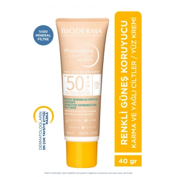 Photoderm Cover Touch SPF50+ Karma ve Yağlı Ciltler Kapatıcı Etkili Güneş Kremi Very Light 40 ML