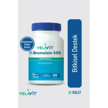 V- Bromelain 500 - Bromelain (Ananas Özü) Takviyesi -30 Tablet