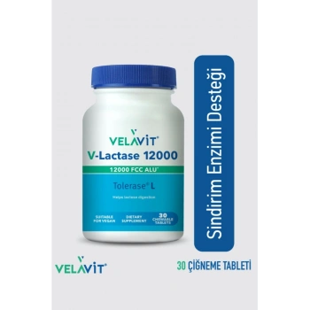 V-Lactase 12000 - Laktoz Sindirim Desteği - 30 Çiğnenebilir Tablet