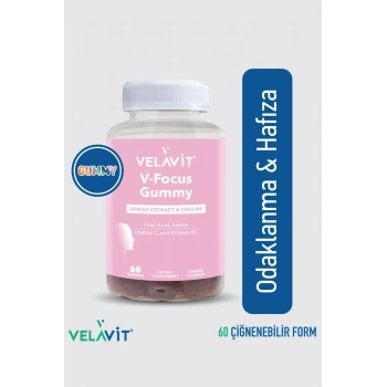V-Focus Gummy - Odaklanma için Günlük Destek - 60 Adet Çiğnenebilir Vitamin