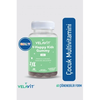 V-Happy Kids Gummy - Çocuklar için Günlük Destek - 60 Adet Çiğnenebilir Vitamin