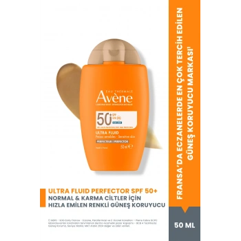 Ultra Fluid Perfector SPF50+ Ton Eşitleyici Renkli Güneş Kremi Normal ve Karma Ciltler İçin 50 ml