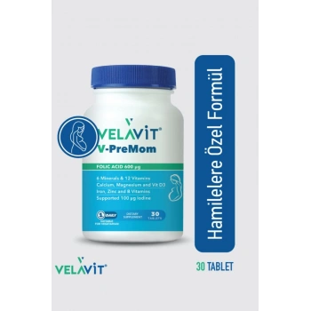 V-PreMom - Hamilelik ve Doğum Öncesi Multivitamin Takviye - 30 Tablet
