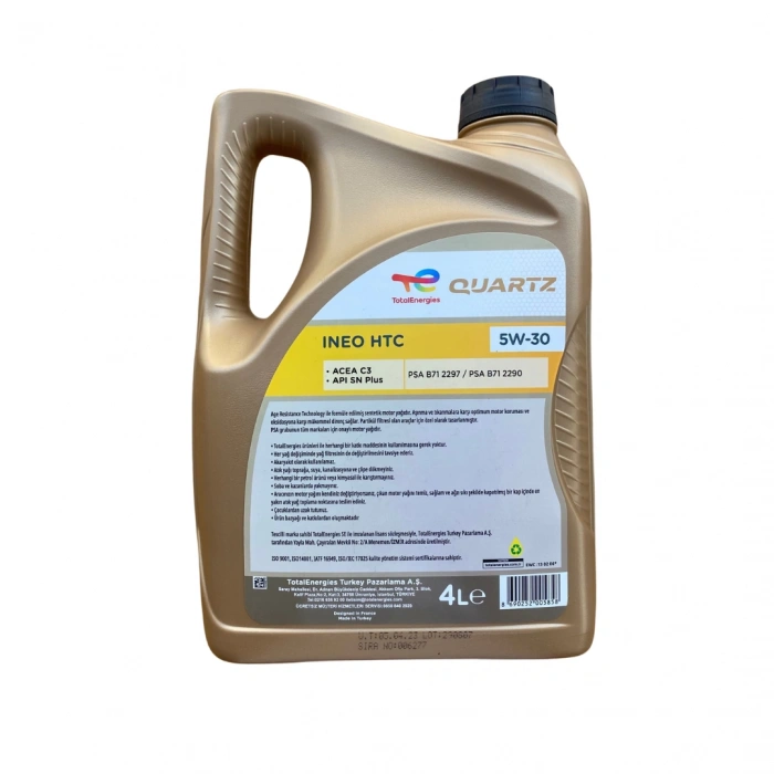 Total Quartz İneo HTC 5W-30 Motor Yağı 4 Litre