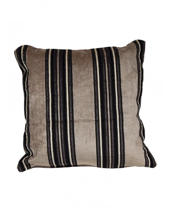 Brown Black Stripe Velvet
