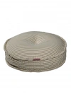 Ottoman Round Vintage Striped Beige
