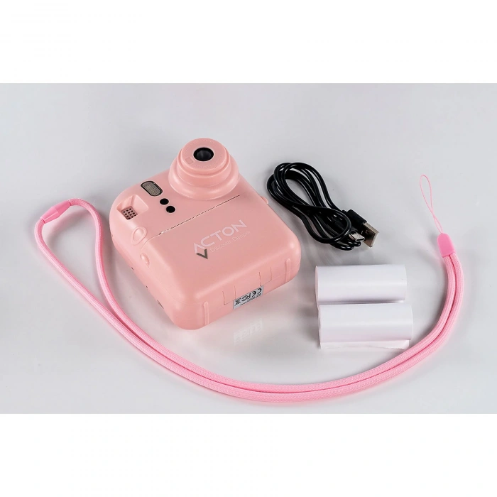 ACTON Şipşak Kağıt Baskılı Dijital Çocuk Fotoğraf Makinesi Pembe