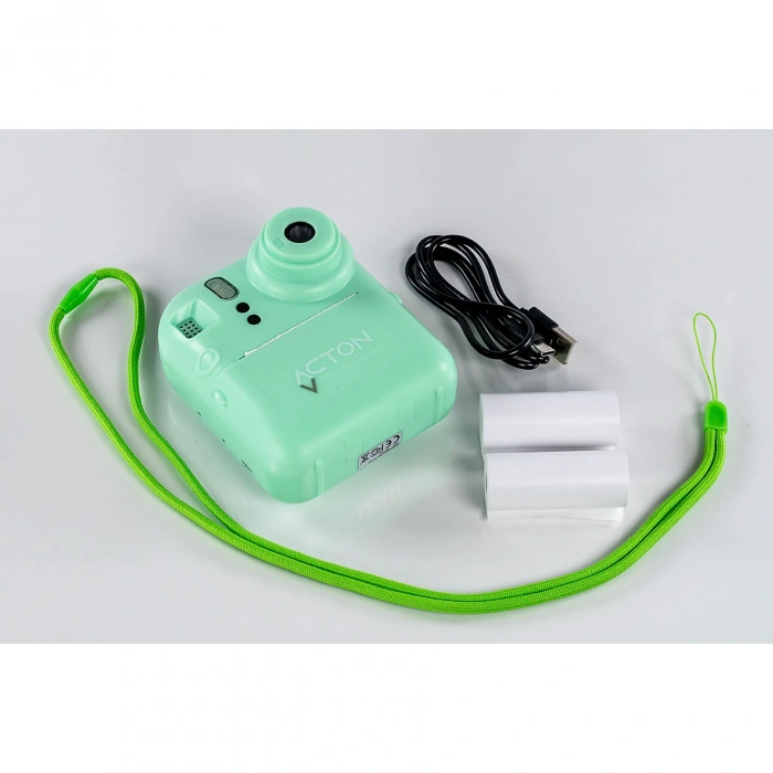 ACTON Şipşak Kağıt Baskılı Dijital Çocuk Fotoğraf Makinesi Yeşil