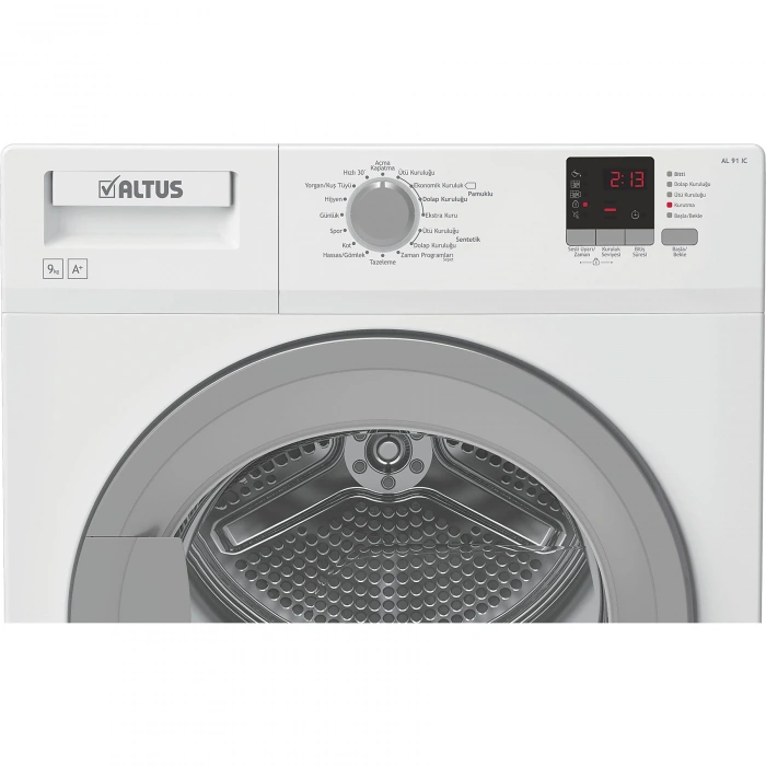 ALTUS AL 91 IC A+ Enerji Sınıfı 9kg Isı Pompalı Kurutma Makinesi Beyaz