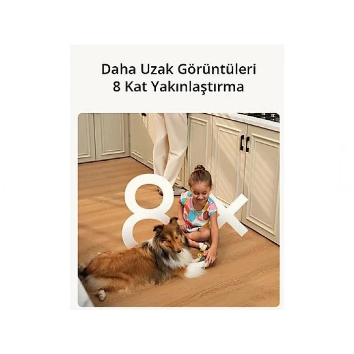 ANKER Eufy Indoor Cam S350 4K Dual Camera 8x Zoom 360° Pan & Tilt Çift Lensli Kamera Beyaz