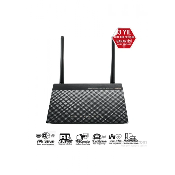 Asus DSL-N16 300Mbps VPN,VDSL, Çift Anten Modem