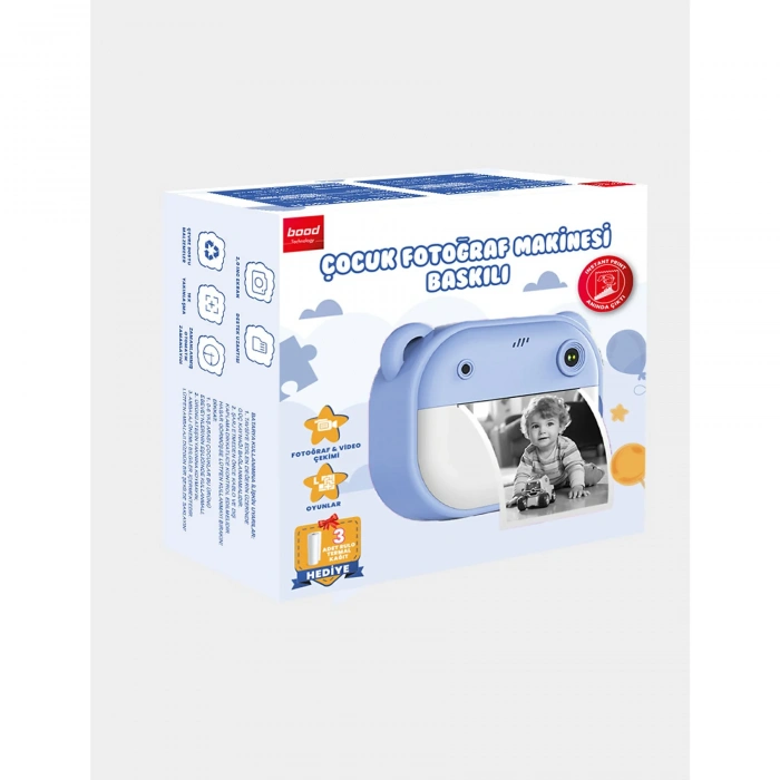 BOOD Baskılı Çocuk Fotoğraf Makinesi Mavi