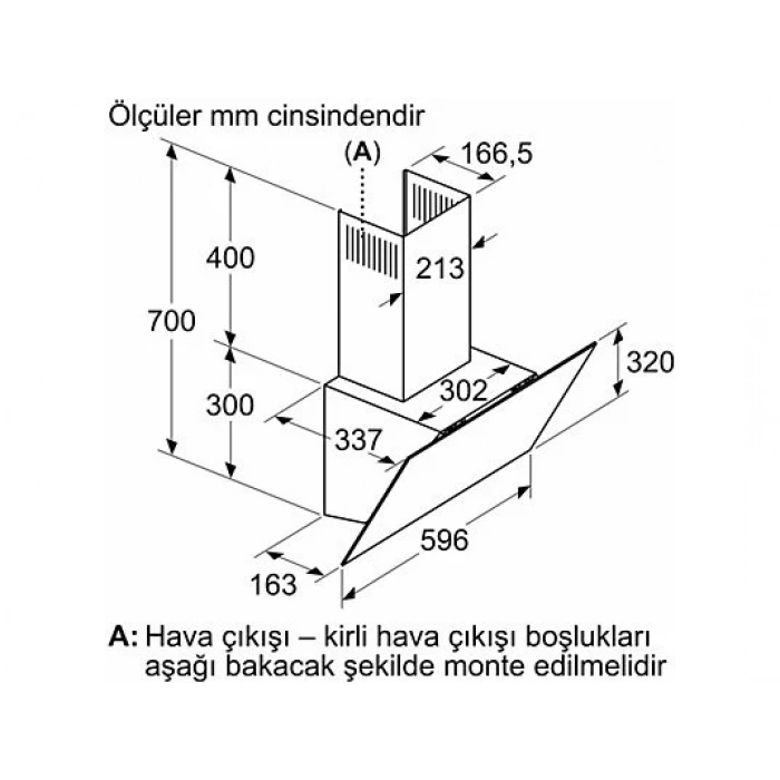 BOSCH DWK64PJ70T Ankastre Davlumbaz