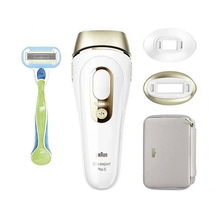 BRAUN PL5152 IPL Silk·Expert Pro 5 2 Başlıklı 400.000 Atımlı Lazer Epilasyon Cihazı Beyaz Gold